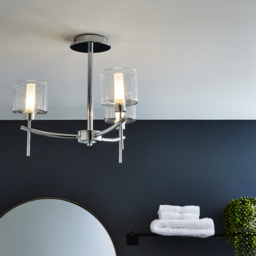 Ramona Semi Flush Bathroom Ceiling Light, Chrome - thumbnail 3