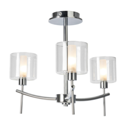 Ramona Semi Flush Bathroom Ceiling Light, Chrome - thumbnail 1