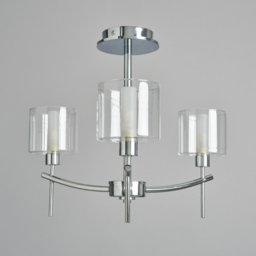 Ramona Semi Flush Bathroom Ceiling Light, Chrome - thumbnail 5