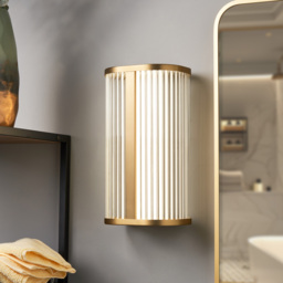 Amie Bathroom LED CCT Wall Light, Satin Brass - thumbnail 3