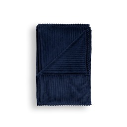 Luxury Ribbon Velvet Throw, Navy - thumbnail 4