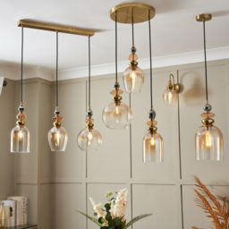 Seline Champagne 1 Light Ceiling Pendant, Satin Brass - thumbnail 9