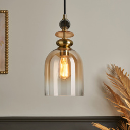 Seline Champagne 1 Light Ceiling Pendant, Satin Brass - thumbnail 3
