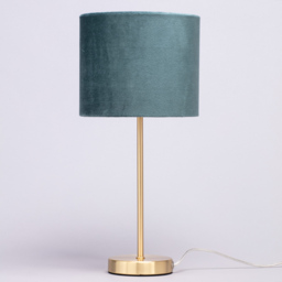 Velvet Table Lamp, Teal and Brass - thumbnail 5