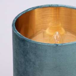 Velvet Table Lamp, Teal and Brass - thumbnail 6