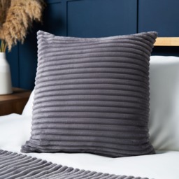 Luxury Ribbon Velvet Cushion, Grey - thumbnail 1