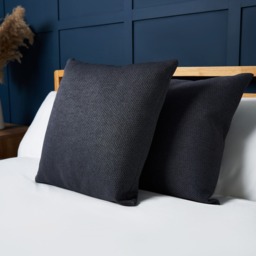 Snow Fleece Cushion, Charcoal - thumbnail 1