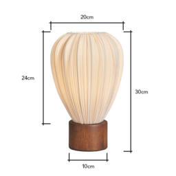 Daisy Pleated Shade Table Lamp, Wood - thumbnail 9
