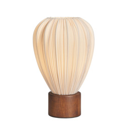 Daisy Pleated Shade Table Lamp, Wood - thumbnail 1