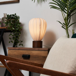 Daisy Pleated Shade Table Lamp, Wood - thumbnail 3