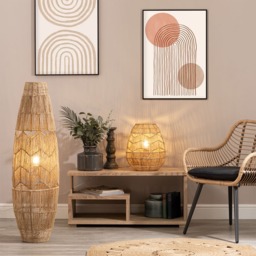 Jute String Floor Lamp, Natural - thumbnail 7