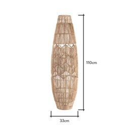Jute String Floor Lamp, Natural - thumbnail 9