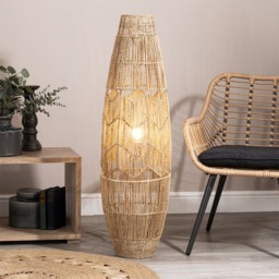 Jute String Floor Lamp, Natural - thumbnail 3