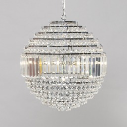 Paladina Large Ball Ceiling Pendant, Chrome - thumbnail 4