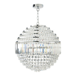 Paladina Large Ball Ceiling Pendant, Chrome - thumbnail 9
