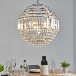 Paladina Large Ball Ceiling Pendant, Chrome - thumbnail 3