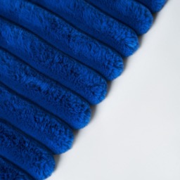 Jumbo Cord Throw with Plain Velvet Backing, Cobalt Blue - thumbnail 5