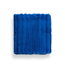 Jumbo Cord Throw with Plain Velvet Backing, Cobalt Blue - thumbnail 4