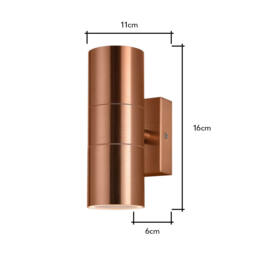 Jared Outdoor Up and Down Wall Light, Copper - thumbnail 7