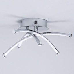 Aalto Cross Arms LED Flush Ceiling Light, Chrome - thumbnail 5