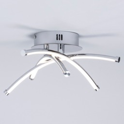 Aalto Cross Arms LED Flush Ceiling Light, Chrome - thumbnail 4