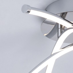 Aalto Cross Arms LED Flush Ceiling Light, Chrome - thumbnail 6