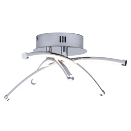 Aalto Cross Arms LED Flush Ceiling Light, Chrome