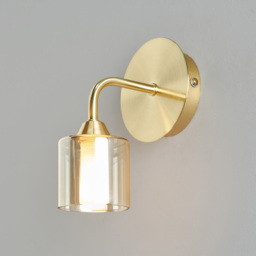 Noah Bathroom Wall Light, Satin Brass - thumbnail 4