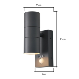 Jared Outdoor Wall Light with PIR Sensor, Anthracite - thumbnail 7
