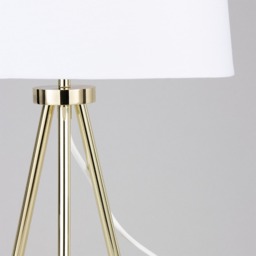 Tristan Tripod Table Lamp, Brass and White - thumbnail 6
