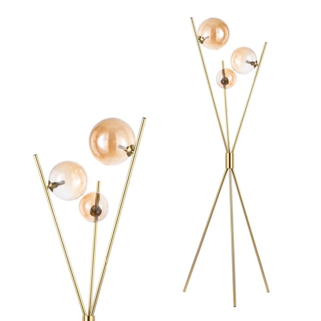 Lincoln Tripod Floor Lamp, Satin Brass - image 1