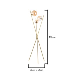 Lincoln Tripod Floor Lamp, Satin Brass - thumbnail 9