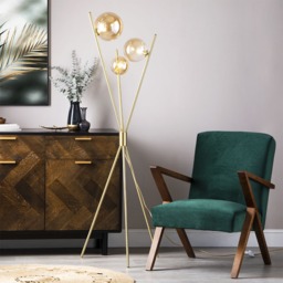 Lincoln Tripod Floor Lamp, Satin Brass - thumbnail 3