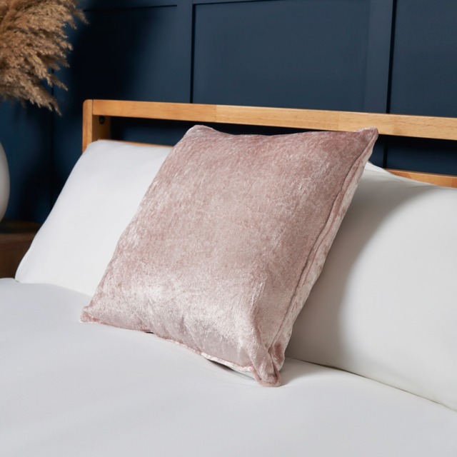 Luxury Crushed Velvet Cushion, Blush - image 1