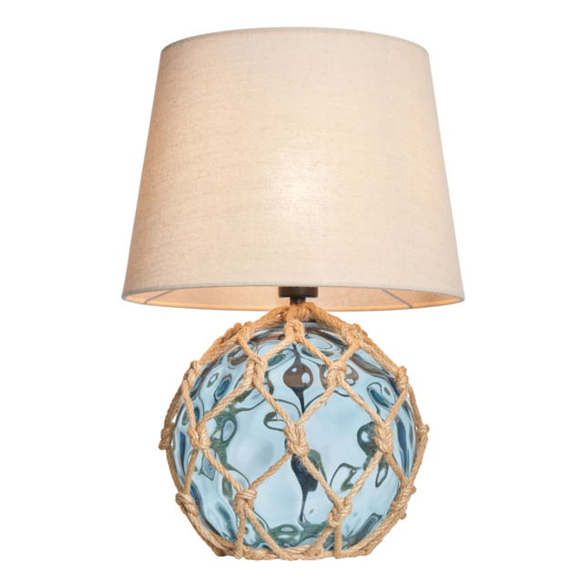 Lucy Buoy Style Glass Table Lamp, Blue - image 1