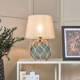 Lucy Buoy Style Glass Table Lamp, Blue - thumbnail 4