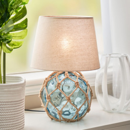 Lucy Buoy Style Glass Table Lamp, Blue - thumbnail 3