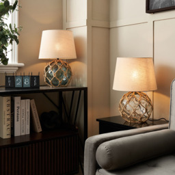 Lucy Buoy Style Glass Table Lamp, Blue - thumbnail 8