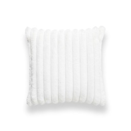 Jumbo Cord 45cm Cushion with Plain Velvet Backing, Cream - thumbnail 3