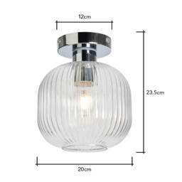 Lynda Bathroom Flush Ceiling Light, Chrome - thumbnail 9
