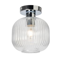 Lynda Bathroom Flush Ceiling Light, Chrome - thumbnail 1