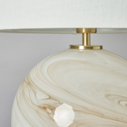 Lewis Glass Ball Table Lamp, Marble - thumbnail 6
