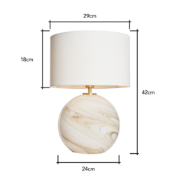 Lewis Glass Ball Table Lamp, Marble - thumbnail 9