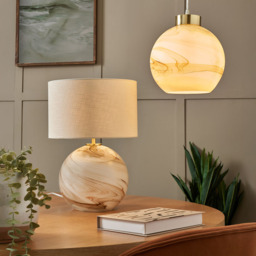 Lewis Glass Ball Table Lamp, Marble - thumbnail 7