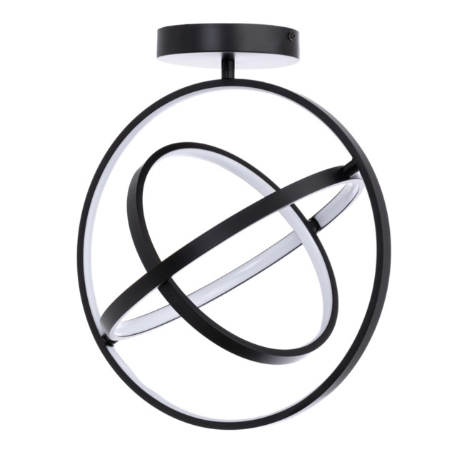 Ingel Rings Orbital LED Flush Ceiling Light, Satin Black - image 1