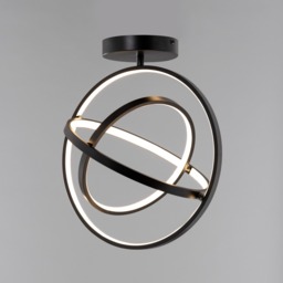 Ingel Rings Orbital LED Flush Ceiling Light, Satin Black - thumbnail 4