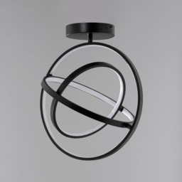Ingel Rings Orbital LED Flush Ceiling Light, Satin Black - thumbnail 5