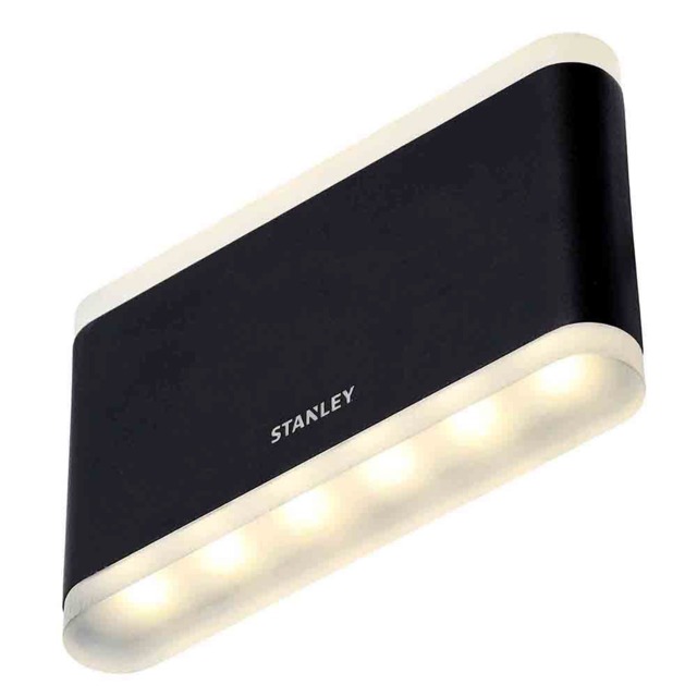 Stanley Moselle Outdoor Large LED Flush Up & Down Wall Light, Black - image 1