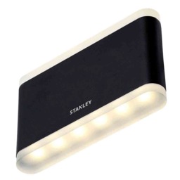 Stanley Moselle Outdoor Large LED Flush Up & Down Wall Light, Black