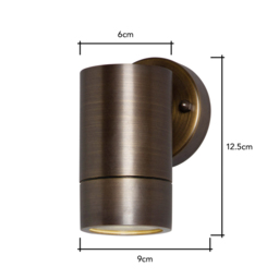 Bruce Solid Brass Outdoor Up or Down Wall Light, Antique Bronze - thumbnail 7